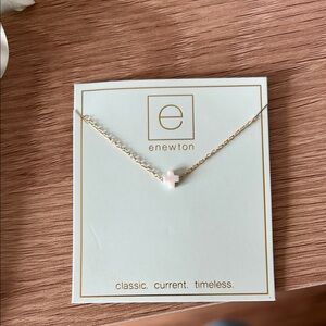 White signature cross 16” gold enewton necklace